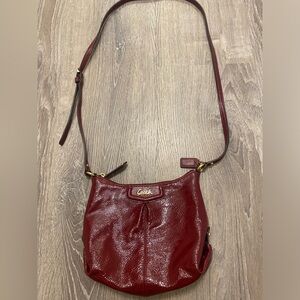 SOLD- COACH RED PATENT LEATHER CROSSBODY BAG SWINGPACK PURSE